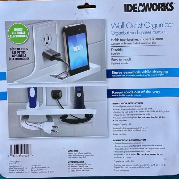 Ideaworks Wall Outlet Organizer and Storage-New - Picture 2 of 2